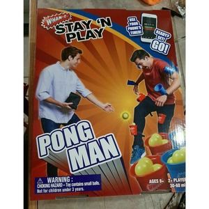 Pong Man-Stay ‘N Play Game, From The Wham-O Fun Factory! 2 Players Ages 8+